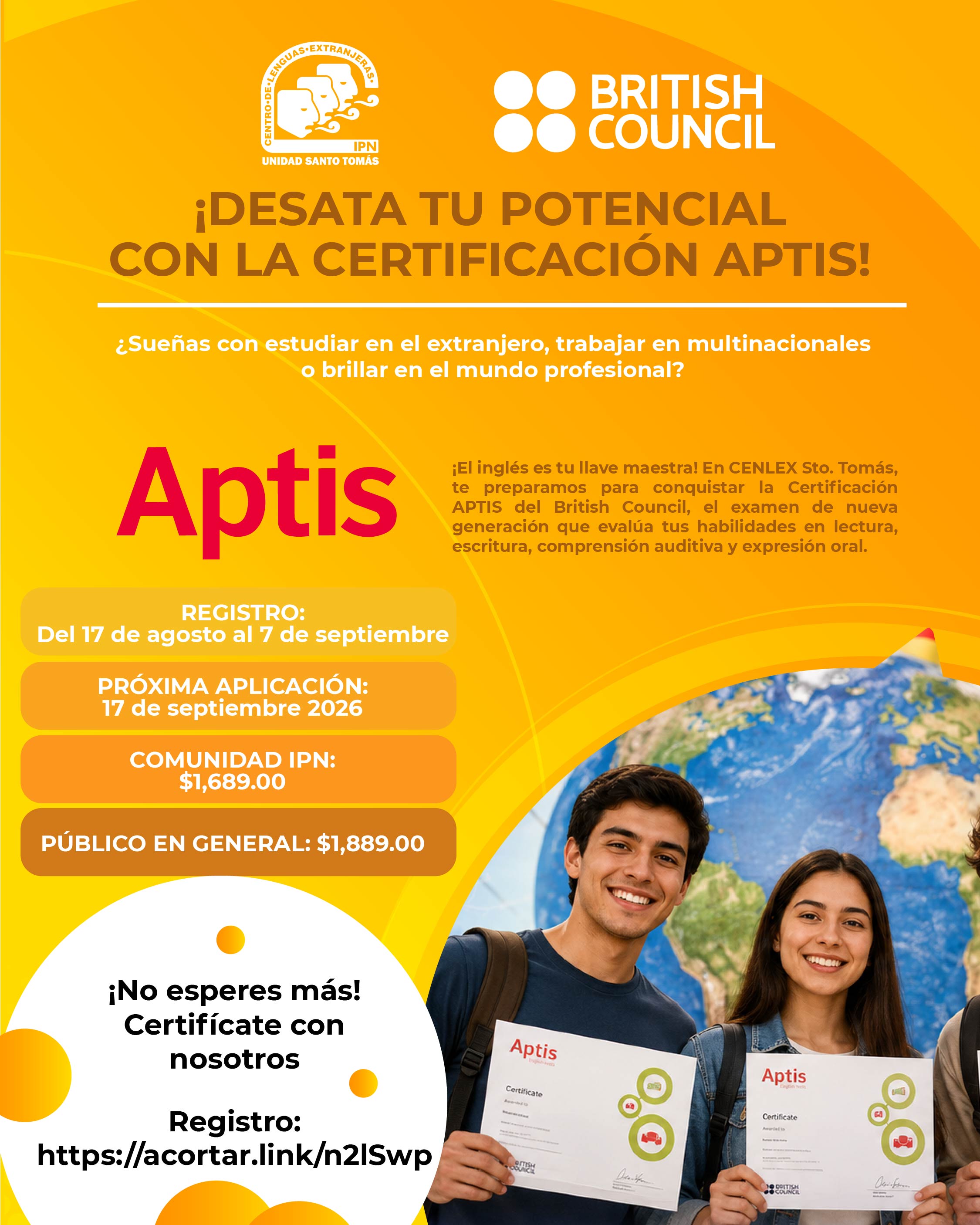 Examen certificación Inglés Aptis